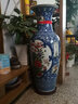 垚罄 陶瓷粉彩落地大花瓶客厅工艺品摆件花艺 1米大花瓶酒店企业 连年有余 蓝款  90cm单根 配底座 实拍图