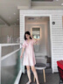 莫代尔新款睡衣女士夏睡裙短袖冰丝连衣裙性感蕾丝薄款家居服大码睡衣女 306款淡粉色冰丝 2XL 码 推荐140~160斤 实拍图