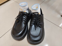 九寸阳光乐福鞋女踩跟单鞋圆头百搭松糕厚底增高两穿英伦风JK小皮鞋女 黑色 38 实拍图