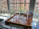 格娜斯（CRISTALGLASS）玻璃杯水杯套装家用客厅带把杯子泡绿茶杯耐热牛奶杯家庭高颜值 六色款400ml+金色杯架+四方水壶 实拍图