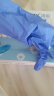 鸿锐（Hongray） |鸿锐一次性多用途手套丁腈橡胶PVC洗碗防水家用贴合加厚耐用 蓝紫色/100只1盒 S小号 实拍图