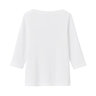 MUJI MUJI 女式 弹力罗纹编织 一字领七分袖T恤 W9AB817 白色 M 实拍图