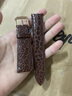 世辉双面鳄鱼皮表带男真皮适用天梭美度万国欧米茄浪琴积家手表带链女 棕色棕线黄金色扣-针扣款 接口宽度20MM 实拍图