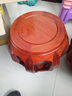 檀老板 红木家具缅甸花梨（学名：大果紫檀）圆鼓凳实木矮凳圆凳中式圆鼓凳古筝凳坐墩绣墩换鞋凳 小号高35-凳面30cm 实拍图