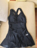 李宁（LI-NING）泳衣女士修身遮肚显瘦连体裙式温泉度假保守大码泳装020 黑色XL 实拍图