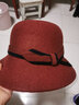 7PM羊毛呢中老年妈妈帽子女秋冬季帽子盆帽老年人奶奶呢子春秋礼帽女 锈红 56-59cm(可调节)可调节 实拍图
