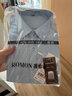 罗蒙（ROMON）商务短袖衬衫男士半袖上衣夏季中青年休闲纯色工装职业白衬衣男装 蓝【单件装】 39 建议拍大一码 实拍图