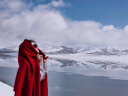 kt青海茶卡盐湖西藏色达秋冬旅游拍照民族风加厚红色羊绒大披肩围巾 酒红色（主图色） 晒单实拍图