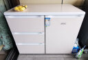 航天民生BCD-210CV 卧式冰箱家用橱柜嵌入式小型侧开门柜式矮电冰箱 玫瑰粉 实拍图