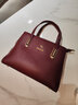袋鼠品牌中年妈妈手提包真皮包包女包2025新款时尚牛皮斜挎包红色婚包 酒红色（礼盒+手包卡包） 实拍图
