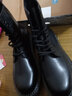 井迈牛皮马丁靴男高帮皮鞋男靴中帮工装靴秋冬季加绒增高黑色机车靴子 黑色高帮哑光【四季款】 44 码（=运动鞋45） 实拍图