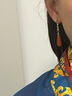 鹿珊伍新中式耳环女士复古小众独特古风耳坠国风马面裙耳饰红色水滴耳环 红色新中式水滴耳环 实拍图