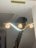 森顿 餐厅吊灯现代简约一字形餐桌灯北欧轻奢创意客厅led灯具组合套餐 金色100cm-三色变光 实拍图