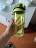 茶花（CHAHUA）运动水杯塑料便携弹盖随手杯夏季儿童学生户外健身大容量情侣水杯 绿色 480ml 实拍图