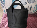 K兔手提包女多功能帆布单肩收纳包袋日系文艺便当包简约休闲帆布小包 黑色小号（手提款） 实拍图