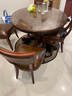 创运实木餐椅头层牛皮休闲椅真皮美式椅子客厅靠背椅办公椅餐厅餐桌椅 浅棕全头层牛皮 实拍图