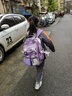 爱迪生发明家小学生1-3-6年级书包初中生轻便减负护脊女生双肩包大容量背包 紫色小号（星黛露六件套） 实拍图