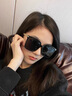 CAIILKUN网红墨镜女潮高级感ins大框方圆脸显瘦偏光防晒太阳眼镜 黑框黑片（轻奢CK风）高档礼盒装 实拍图