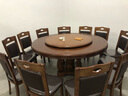 歆菲逸 实木餐桌椅组合饭店餐桌酒店大圆桌家用饭桌包厢圆餐桌实木圆桌 1.6米圆桌+12椅带转盘 实拍图