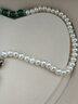 COISE珍珠项链女妈妈款高级锁骨链绿玉髓吊坠首饰品母亲节礼物送婆婆 吉祥如意珍珠项链-简约大气 实拍图