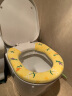 简欧雅 纽扣提花式加厚马桶圈 可水洗卫生间马桶垫通用型家用坐便器套 绿色(单个) 实拍图