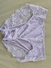 金三塔女式内裤100%桑蚕丝中腰蕾丝性感三角裤真丝内裤女 藕紫 1条 S 实拍图