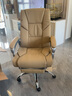 凯联（KAILIAN）真皮老板椅可躺办公椅按摩大班椅舒适久坐电脑椅家用转椅高档椅子 米黄色+搁脚 头层牛皮 实拍图