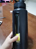 恩尔美（nRMEi）超大容量大号防摔玻璃水杯男夏天便携茶水分离泡茶杯子 睿智黑【普通款】 1000ml 实拍图