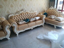咕朵（GuDuo） 新古典沙发皮艺沙发法式沙发欧式沙发组合实木雕花欧式真皮沙发 象牙白框架浅香槟色 1+3+贵 实拍图