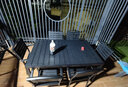 莫 家户外桌椅塑木室外组合咖啡桌椅庭院桌椅桌椅喝茶餐桌铝合金桌椅 4＋120cm桌【全铝合金】+黑色 实拍图