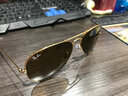 雷朋（RayBan）经典飞行员系列太阳镜男女款防晒墨镜时尚开车出行眼镜0RB3025 001/33金色镜框棕色镜片 尺寸58 实拍图