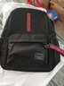 OLOEY 书包男女韩版大容量初中生包大学生背包高中生休闲双肩包  黑红色升级加固版(带手绳挂饰+香包) 实拍图