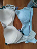 曼可娇大码内衣女超薄款无钢圈大胸显小聚拢透气胸罩收副乳文胸套装胖MM 浅蓝+浅粉 M 40/90(BCD通杯约0.3C) 实拍图