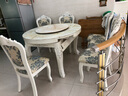 美景（MEIJING）餐桌实木餐桌椅组合可折叠伸缩小户型欧式大理石吃饭桌子家用圆桌 1.2米一桌六椅 实拍图