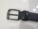 宸劲佰（CHENJINGBAI）皮带男真皮头层牛皮针扣皮带软商务男士腰带整张牛皮加宽百搭黑色 黑色 暗色扣头 实拍图