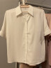 欧莎（OSA）OL通勤白色短袖雪纺衬衫女设计感小众新款衬衣上衣 白色 S 实拍图