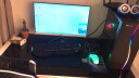 椰果 电脑桌台式现代简约钢化玻璃家用办公台写字学习桌 黑玻璃白架 1.2m标准电脑桌 实拍图