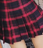欧贝汐半身裙女百褶裙春夏春秋冬季裙子A字半裙学生j格裙学院风女装短裙 大红色 S 实拍图