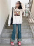 悦法娅纯棉加绒卫衣女宽松2025春秋冬新款韩版百搭慵懒风学生衣服女装 灰色【春秋款】 L 【110-130斤】 实拍图