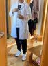 迪塞雅医生白大褂长袖护士服修身白大衣医用女工作服实验药店房工衣定制 纯白纽扣袖口（男款长袖） L 实拍图