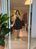 独束大码女装法式甜美重工假两件连衣裙夏季新款显瘦裙子22DS2314 静谧黑 3XL 实拍图