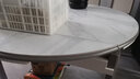 初屋 餐桌 岩板餐桌椅组合现代简约伸缩折叠圆桌家用小户型实木饭桌子 宝马灰色-雪山白岩板-实木椅 1.35m 一桌八椅 实拍图