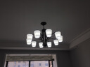 格蕴美式客厅吊灯简约现代餐厅灯具卧室北欧大气家用朝下铁艺吊灯 10头朝下(黑色描金) 实拍图