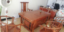 善匠良品 红木家具非洲花梨（学名：刺猬紫檀）茶桌 实木茶桌椅组合 真龙茶几功夫茶桌 真龙茶桌+1圈椅+4将军凳 实拍图