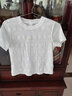 红蜻蜓春夏季短袖t恤女装新款设计感别致提花宽松气质女士上衣 白色 XL 实拍图
