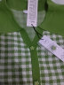 百图betu女装夏季新款毛针织衫小清新格子短袖针织衫女2304T04 绿色 L 晒单实拍图