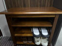 全实木鞋柜门口可坐一体换鞋凳轻奢长条鞋架家用入户式穿鞋凳进门 胡桃色三层【60长】精选全实木 实拍图