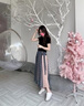 慕舍（mushe）轻奢品牌女装半身裙2023春夏系带拼接翠花百褶裙半身长裙雪纺裙子 图色 M 实拍图