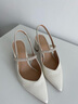 他她（TATA）仙女风凉鞋女空鞋粗跟尖头高跟鞋女秋季新款7RZ02BH4 白色 36 实拍图