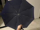 天堂雨伞创意三折伞折叠伞加固女男学生纯色晴雨伞两用单人伞定制LOGO 藏青 实拍图